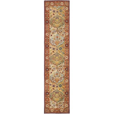 Safavieh 2 ft. - 3 in. x 8 ft. Runner- Traditional Heritage Multi And Red Hand Tufted Rug HG510B-28